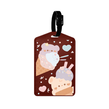 Vegan Leather Bag Tag - Ice Cream for Teddy