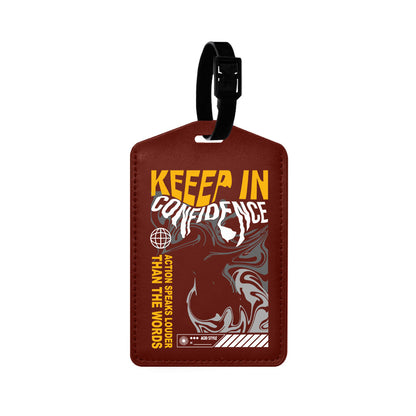 Vegan Leather Bag Tag - Keep in Confidence