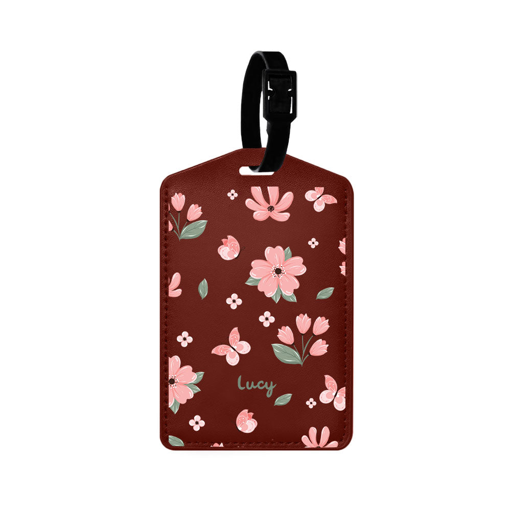 Vegan Leather Bag Tag - Pink Delight