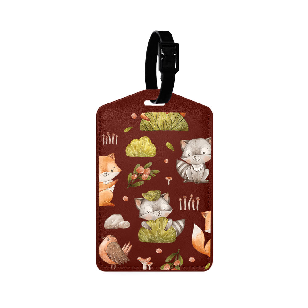 Vegan Leather Bag Tag - Racoon & Friends