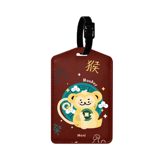 Vegan Leather Bag Tag - Monkey (Chinese Zodiac / Shio)