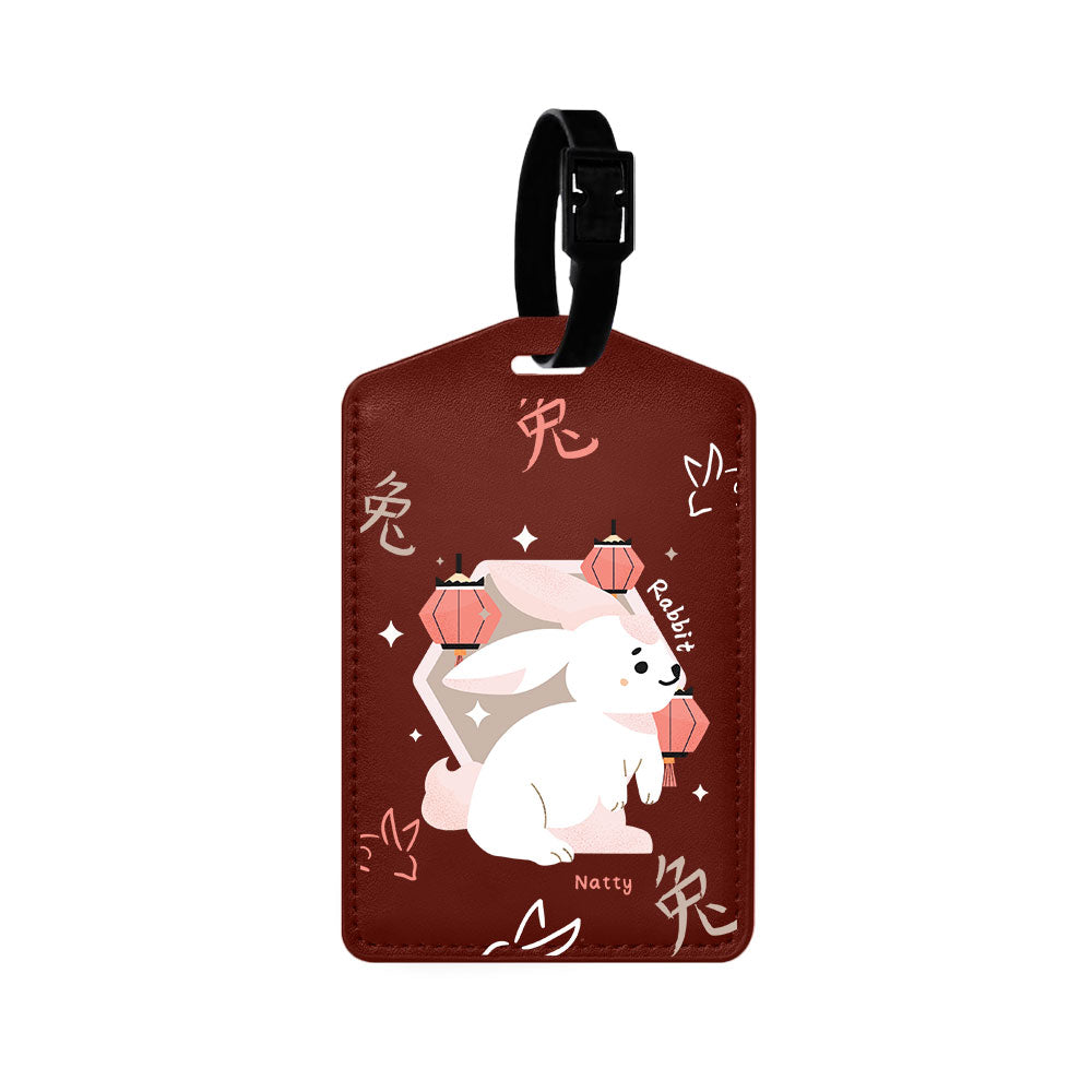 Vegan Leather Bag Tag - Rabbit (Chinese Zodiac / Shio)
