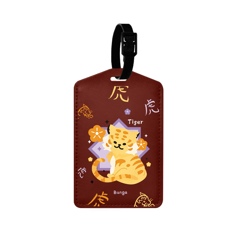 Vegan Leather Bag Tag - Tiger (Chinese Zodiac / Shio)