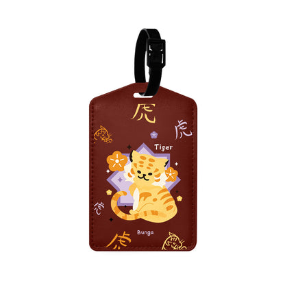 Vegan Leather Bag Tag - Tiger (Chinese Zodiac / Shio)