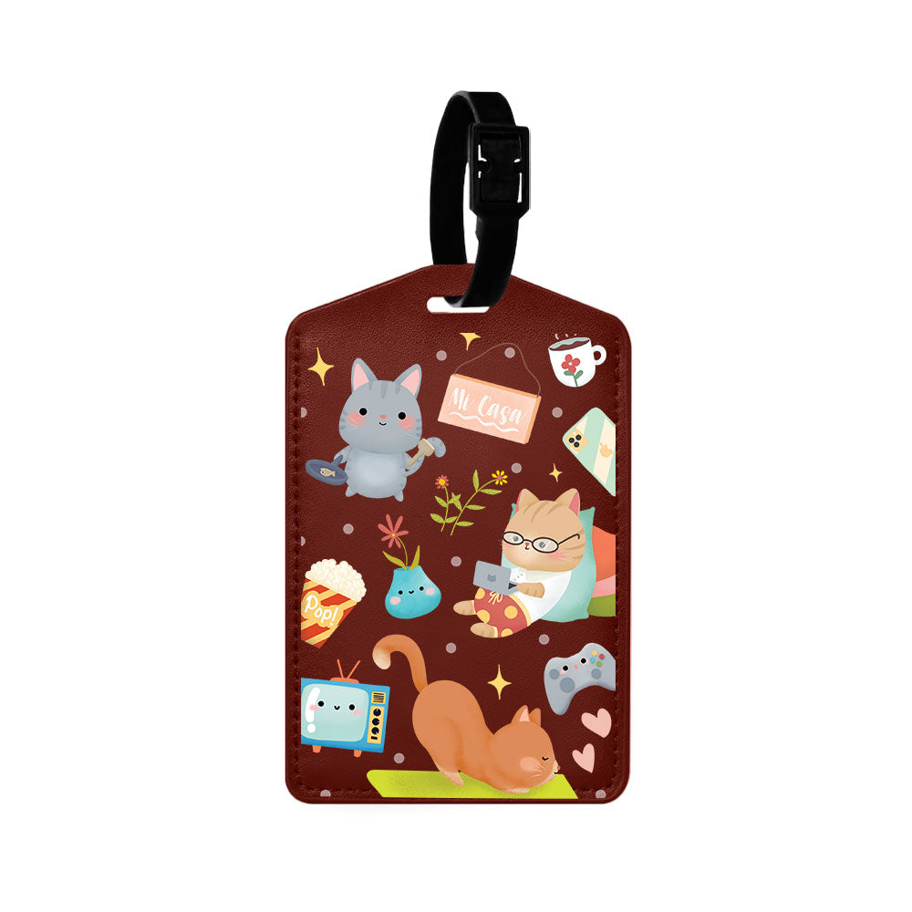 Vegan Leather Bag Tag - Stay Home