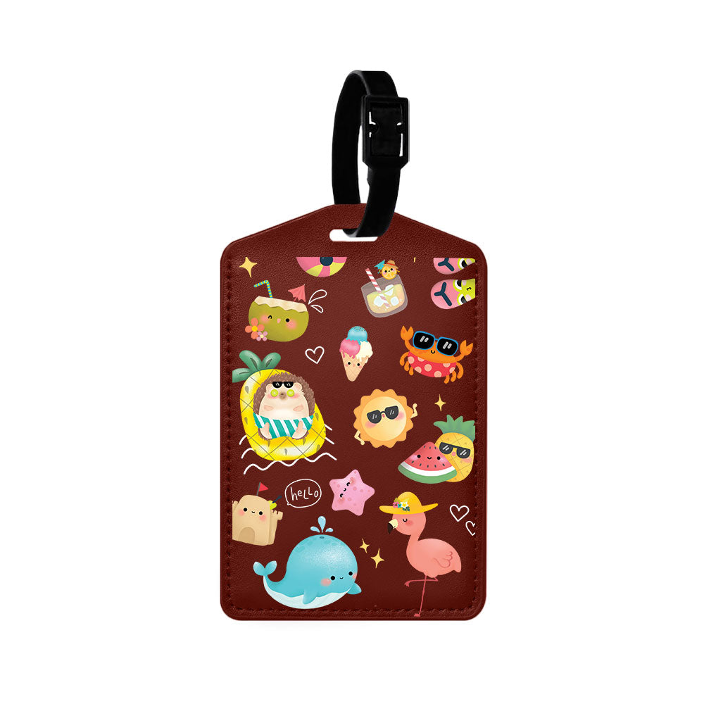 Vegan Leather Bag Tag - Summer