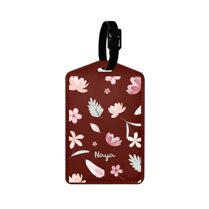 Vegan Leather Bag Tag - Wild Flower