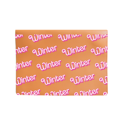 Vegan Leather Sleeve - Barbie Monogram