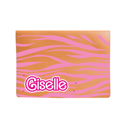 Vegan Leather Sleeve - Barbie Zebra Pattern