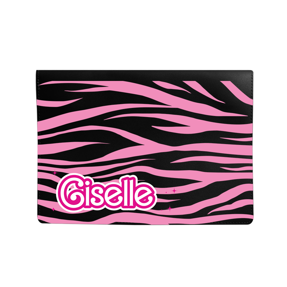 Vegan Leather Sleeve - Barbie Zebra Pattern