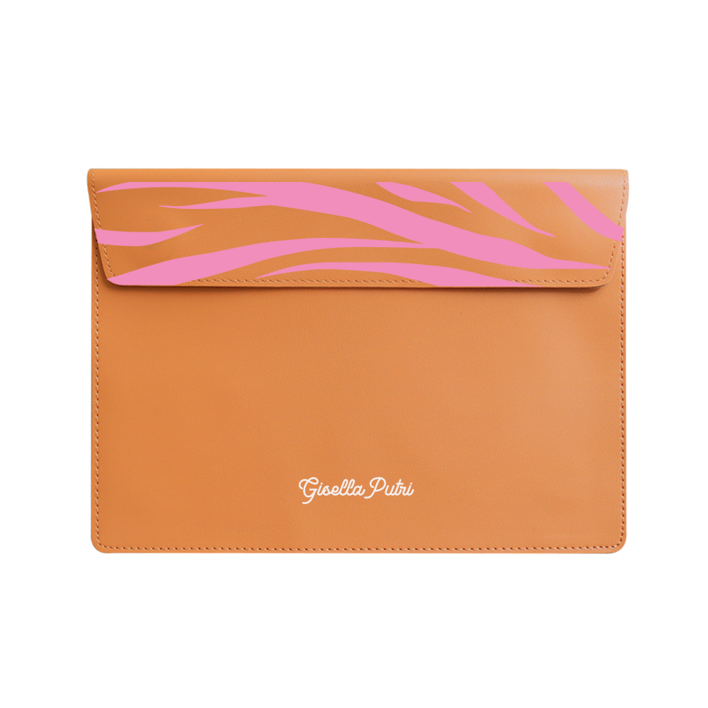 Vegan Leather Sleeve - Barbie Zebra Pattern