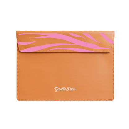 Vegan Leather Sleeve - Barbie Zebra Pattern