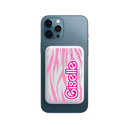 Magnetic Wireless Powerbank - Barbie Zebra Pattern