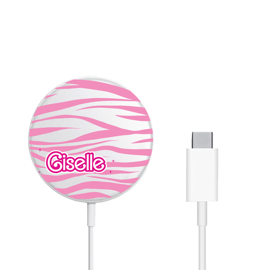 Magnetic Wireless Charger - Barbie Zebra Pattern