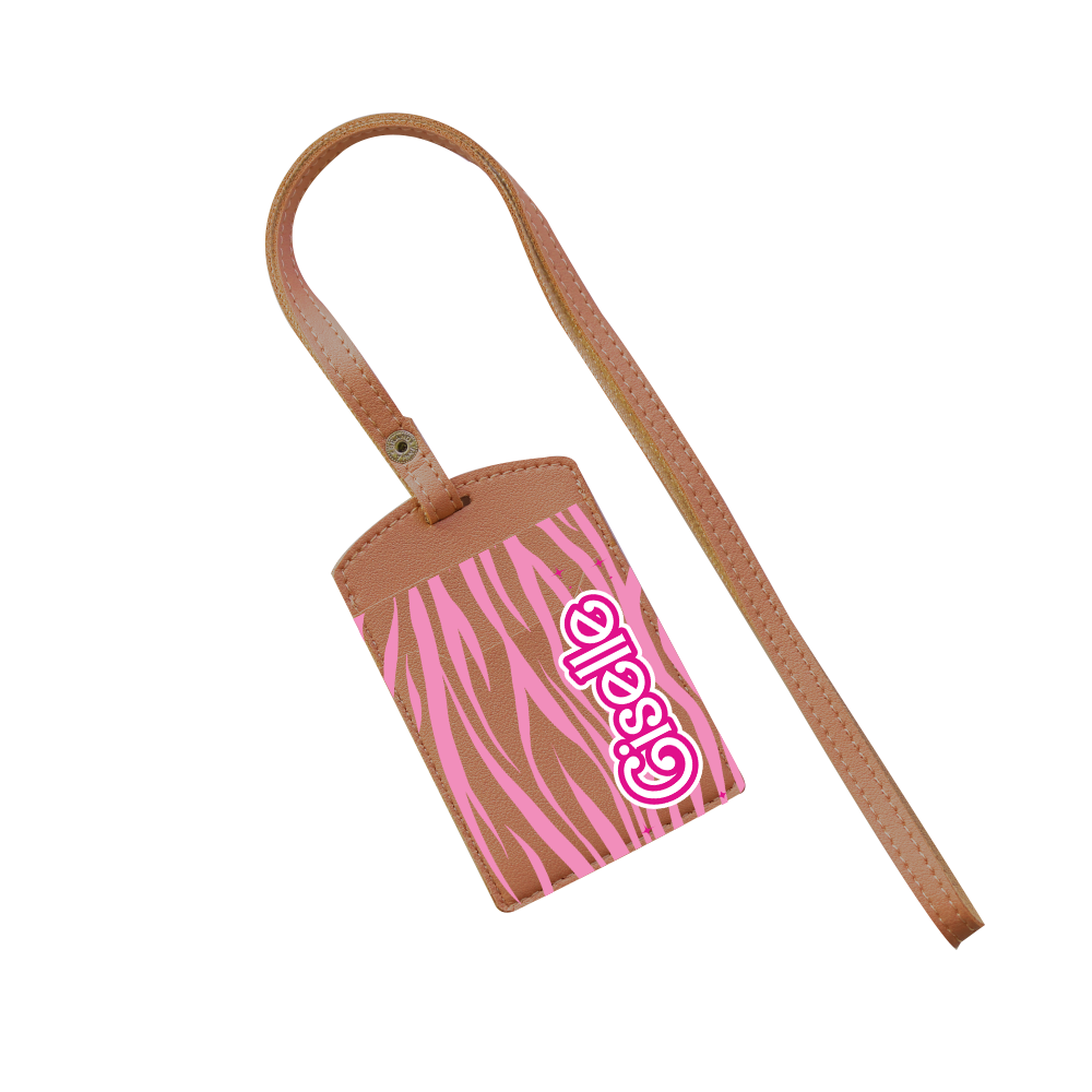 Vegan Leather Lanyard - Barbie Zebra Pattern