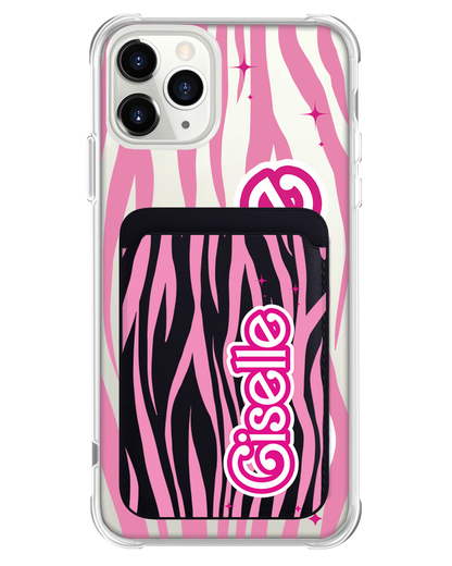 iPhone Magnetic Wallet Case - Barbie Zebra Pattern