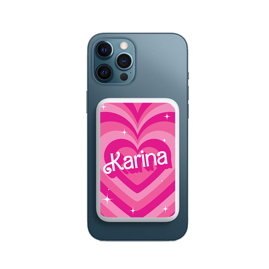 Magnetic Wireless Powerbank - Barbie Love Pattern