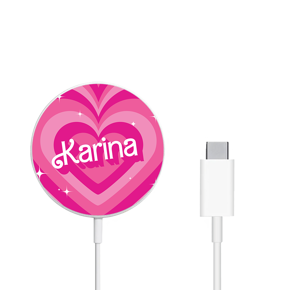 Magnetic Wireless Charger - Barbie Love Pattern