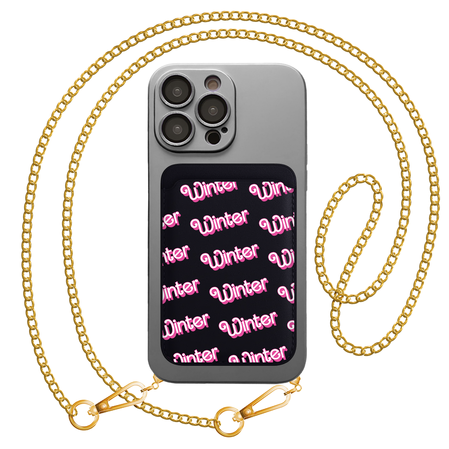 iPhone Magnetic Wallet Silicone Case - Barbie Monogram
