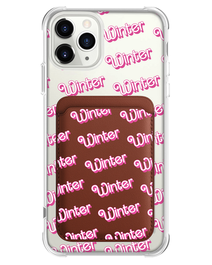 iPhone Magnetic Wallet Case - Barbie Monogram