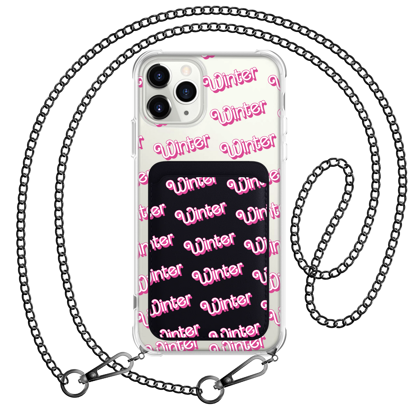 iPhone Magnetic Wallet Case - Barbie Monogram