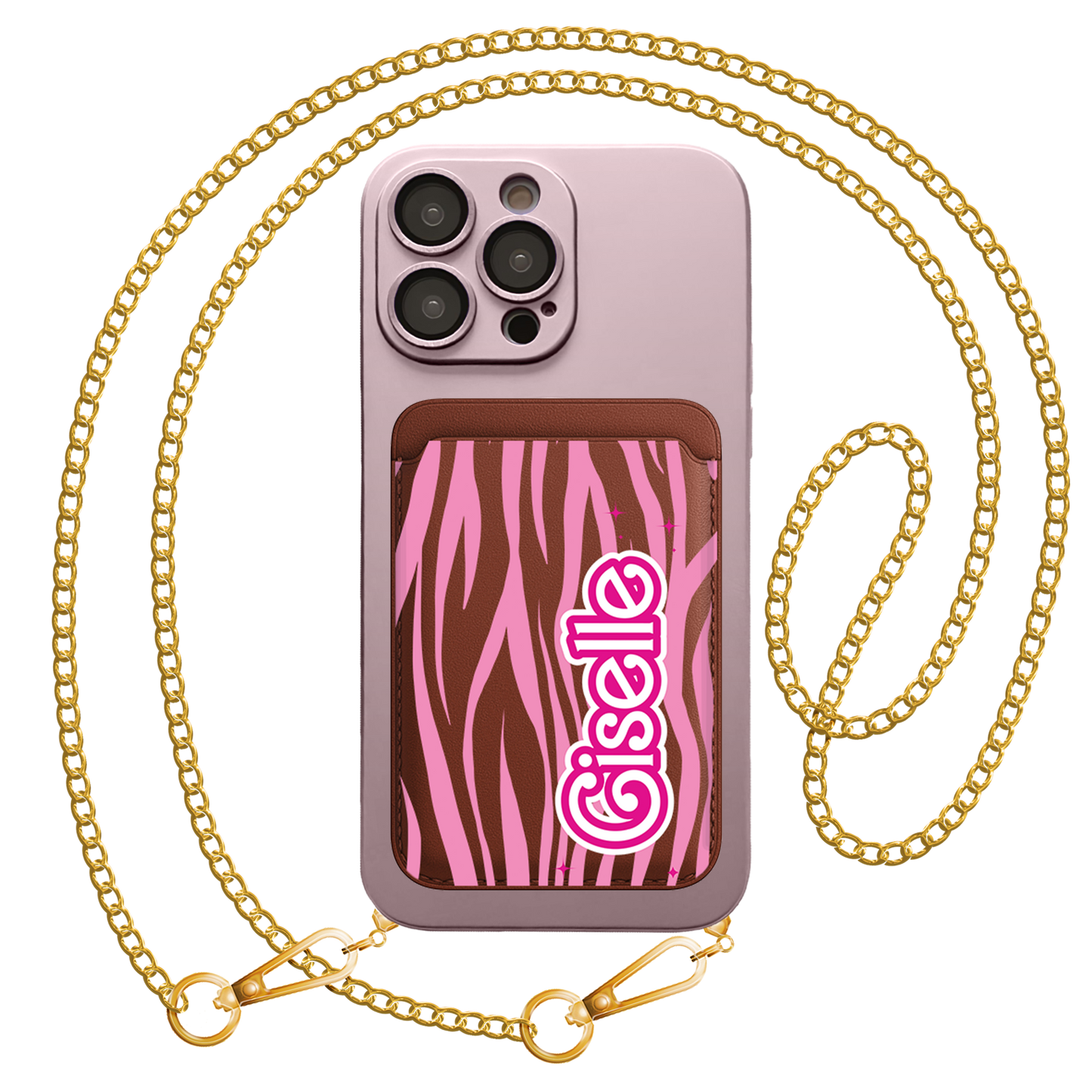 iPhone Magnetic Wallet Silicone Case - Barbie Zebra Pattern