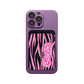 iPhone Magnetic Wallet Silicone Case - Barbie Zebra Pattern