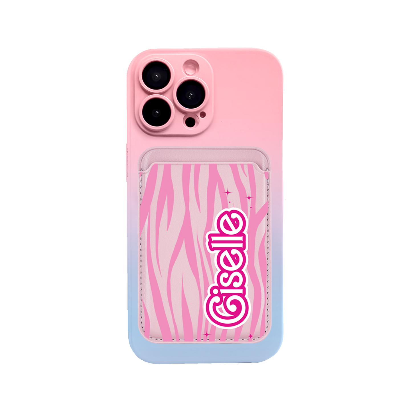 iPhone Magnetic Wallet Silicone Case - Barbie Zebra Pattern