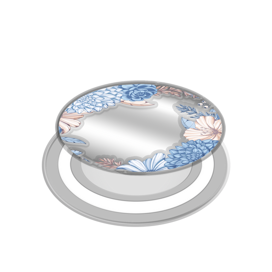 Magnetic Grip Mirror - Blue Floral