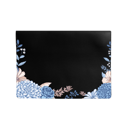 Vegan Leather Sleeve - Blue Florals