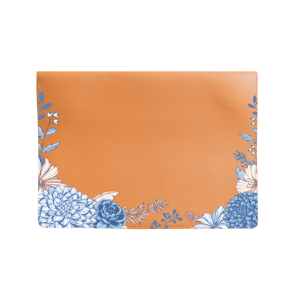 Vegan Leather Sleeve - Blue Florals