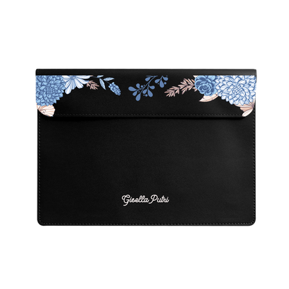 Vegan Leather Sleeve - Blue Florals