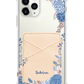 iPhone Phone Wallet Case - Blue Florals