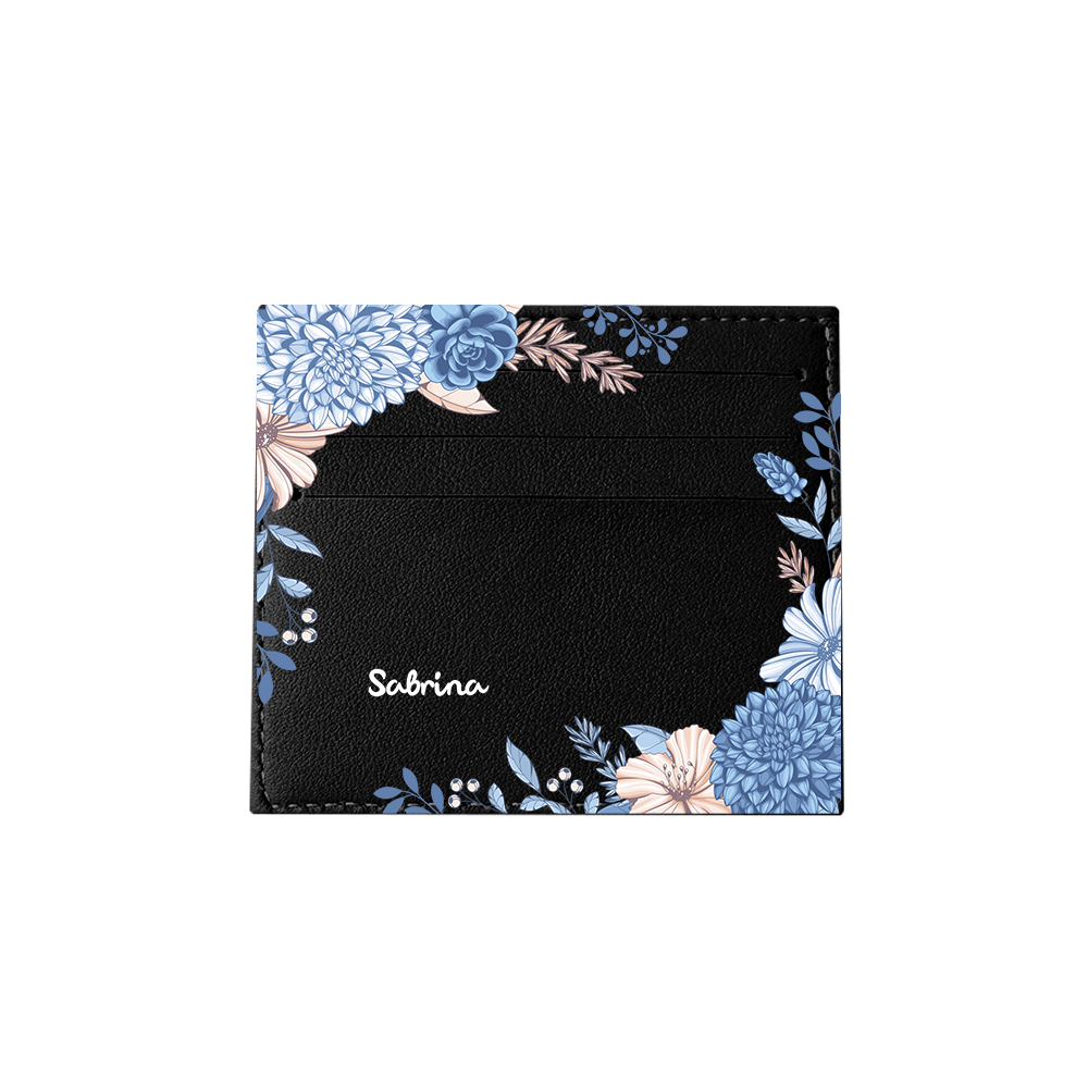 6 Slots Card Holder - Blue Florals