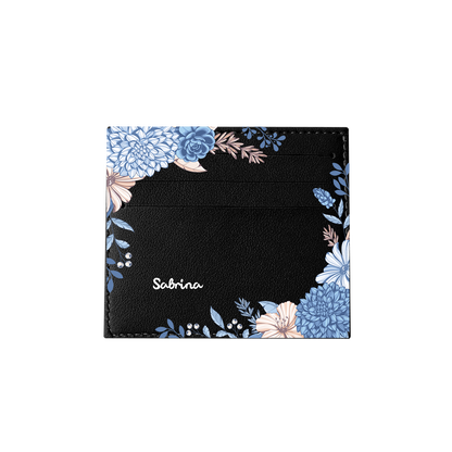 6 Slots Card Holder - Blue Florals