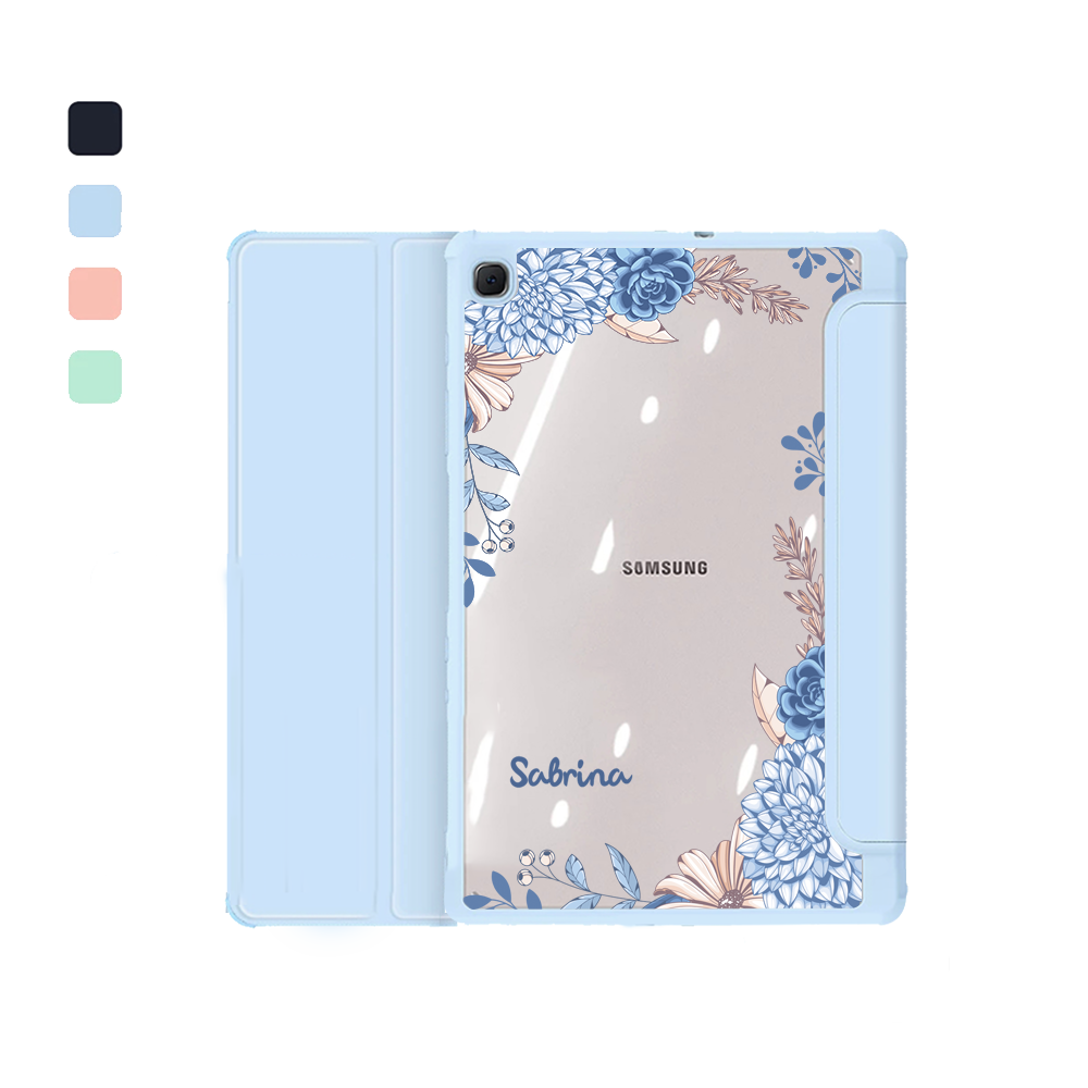 Android Tab Acrylic Flipcover - Blue Florals