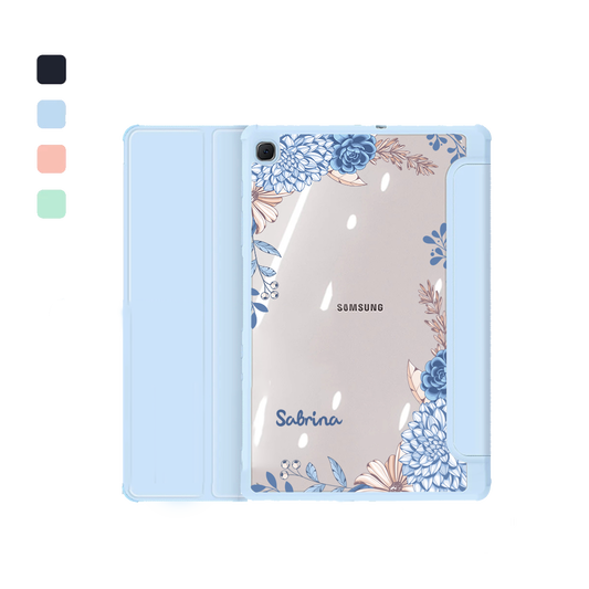 Android Tab Acrylic Flipcover - Blue Florals