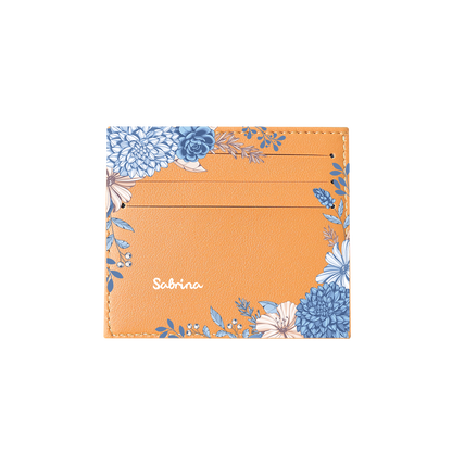 6 Slots Card Holder - Blue Florals