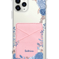 iPhone Phone Wallet Case - Blue Florals