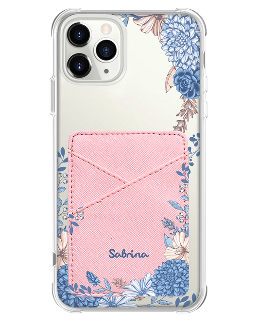 iPhone Phone Wallet Case - Blue Florals