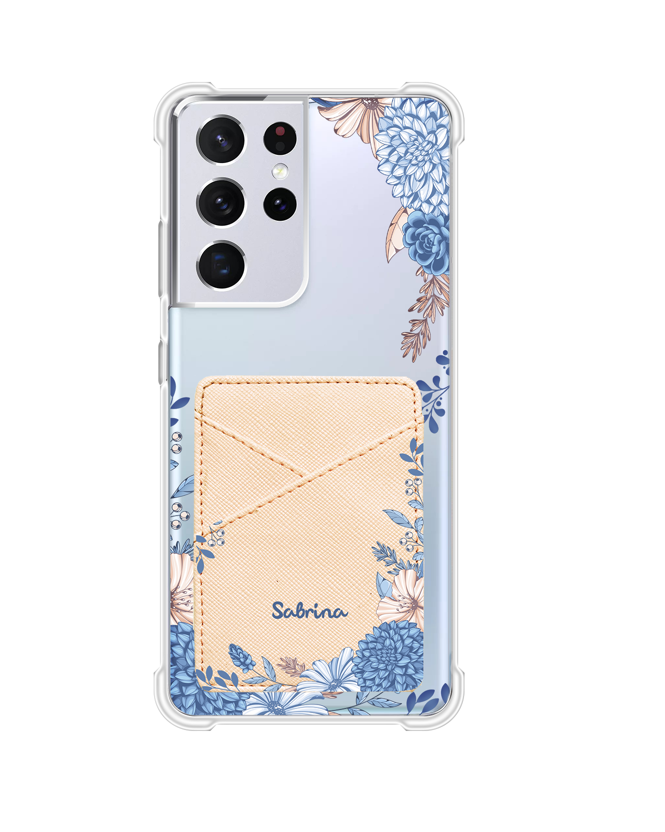 Android Phone Wallet Case - Blue Florals