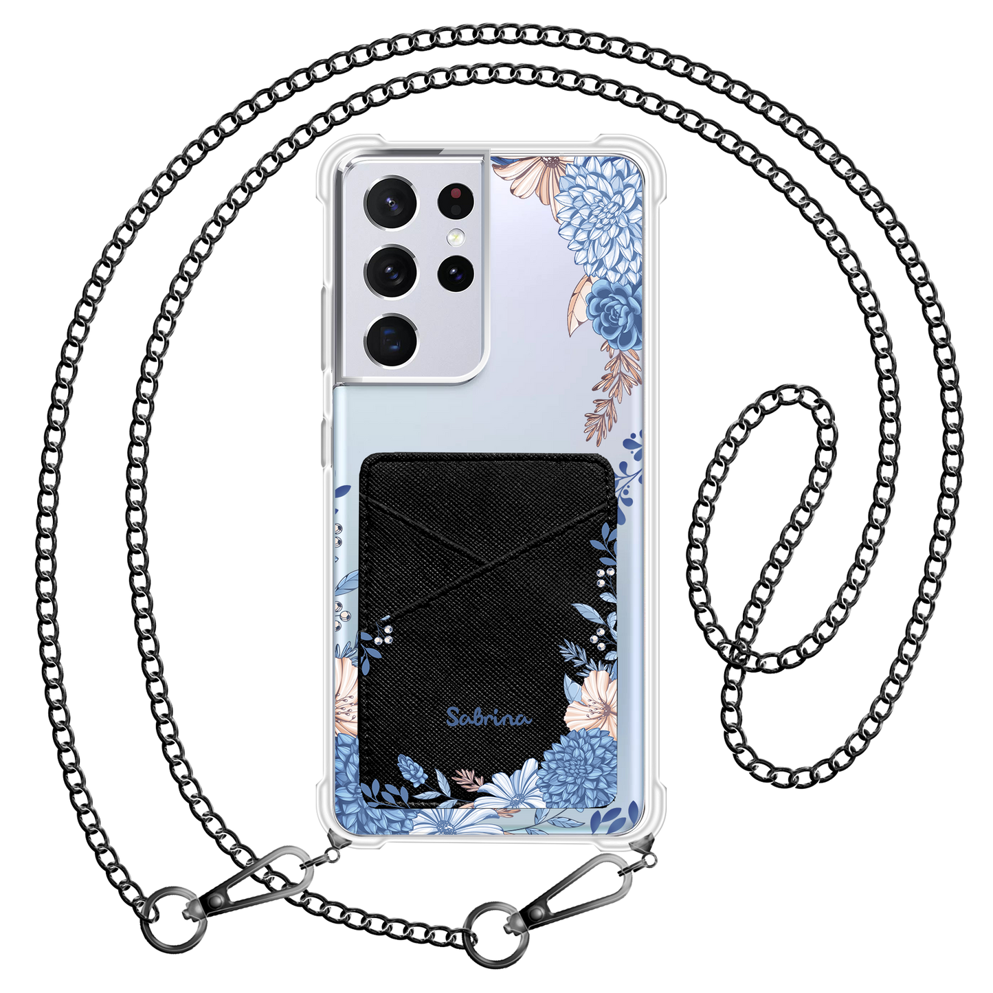 Android Phone Wallet Case - Blue Florals