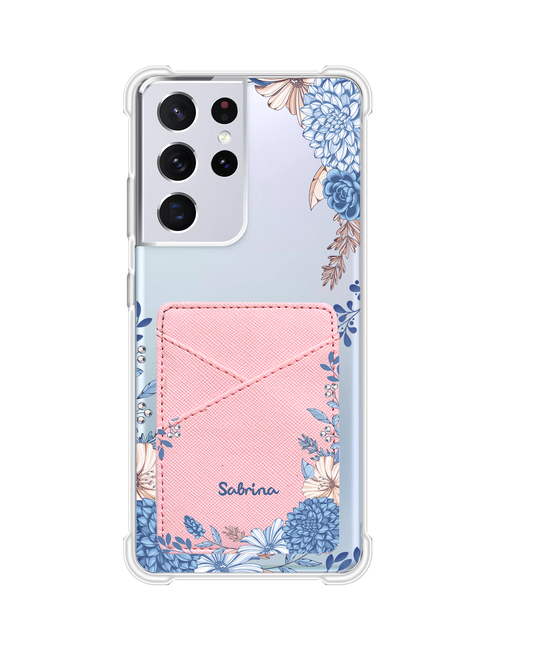 Android Phone Wallet Case - Blue Florals