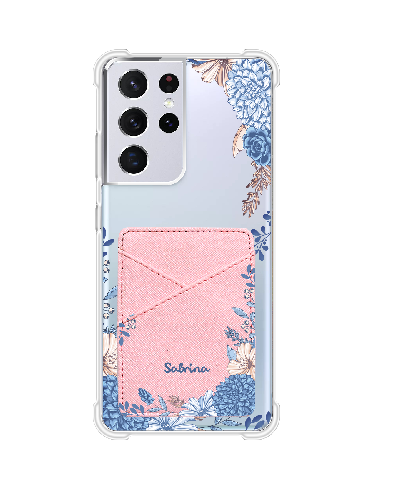 Android Phone Wallet Case - Blue Florals