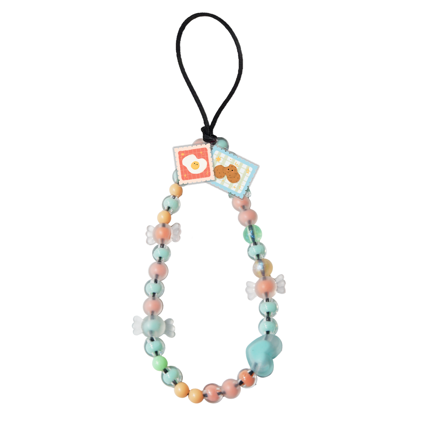 Beaded Strap with Acrylic Charm - Breakfast Menu