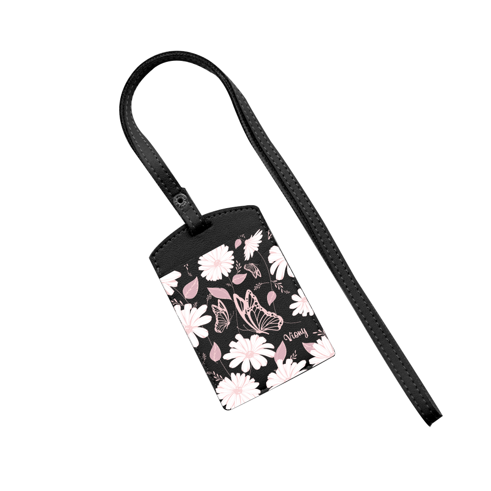 Vegan Leather Lanyard - Butterfly & Daisy