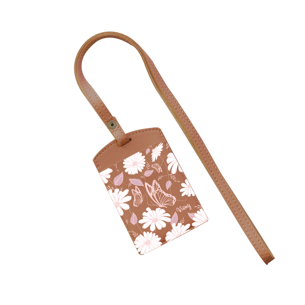 Vegan Leather Lanyard - Butterfly & Daisy