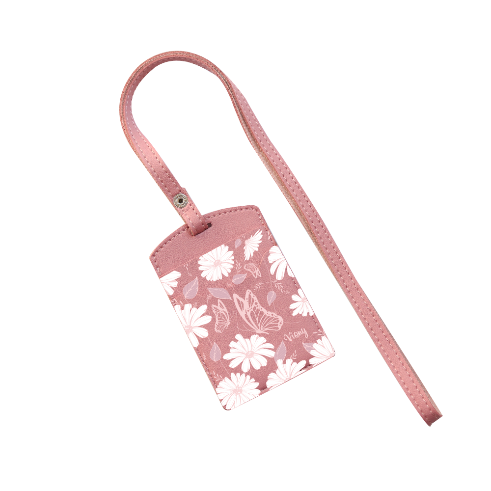 Vegan Leather Lanyard - Butterfly & Daisy