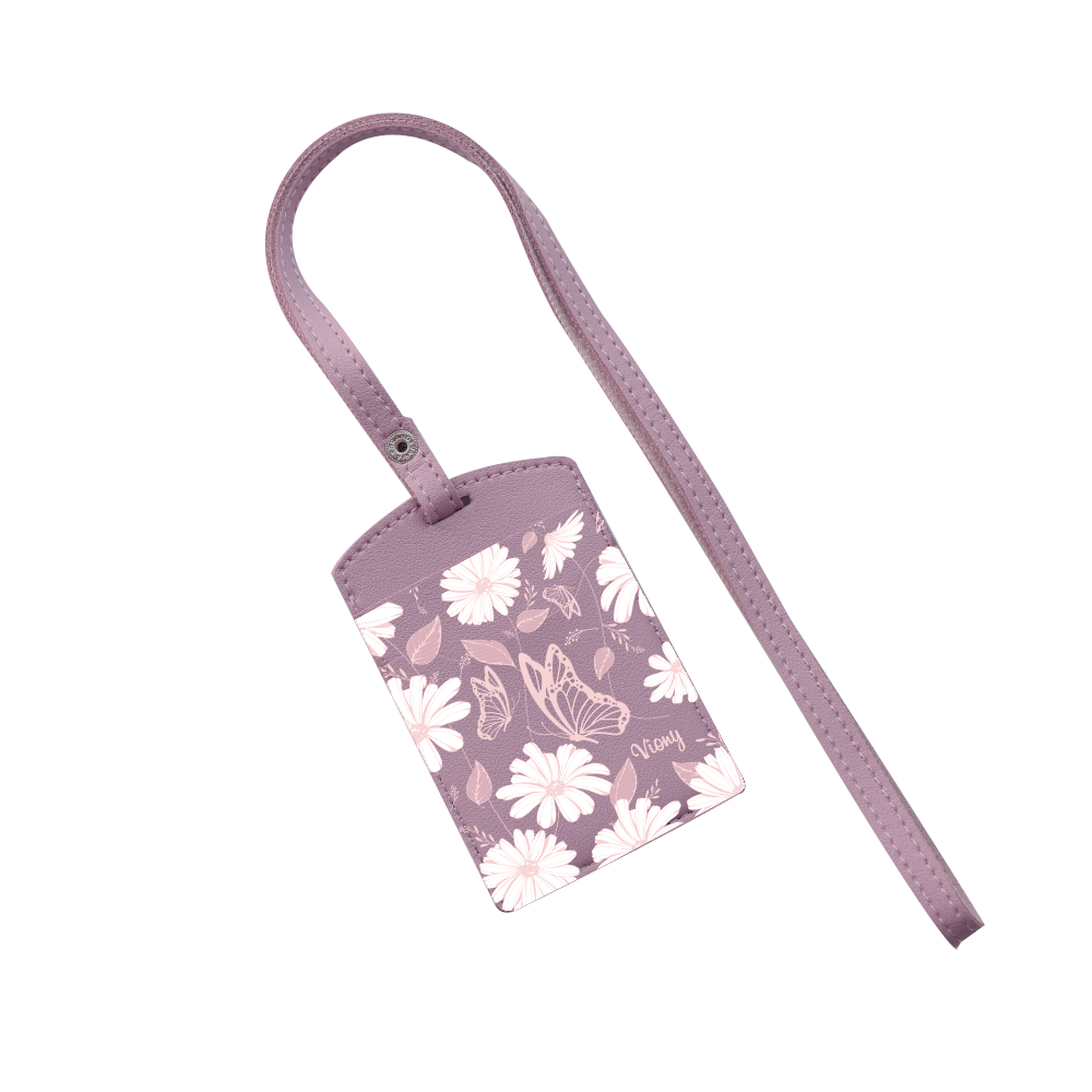 Vegan Leather Lanyard - Butterfly & Daisy