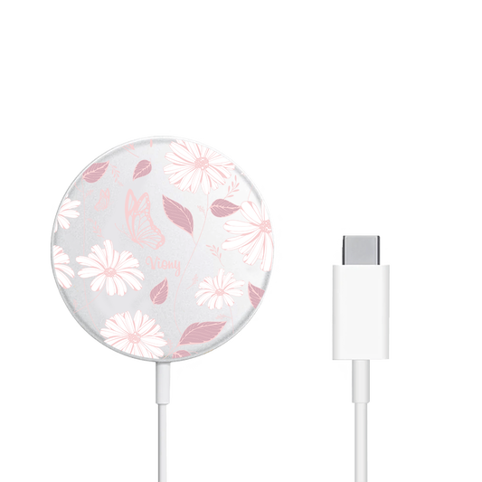 Magnetic Wireless Charger - Butterfly & Daisy
